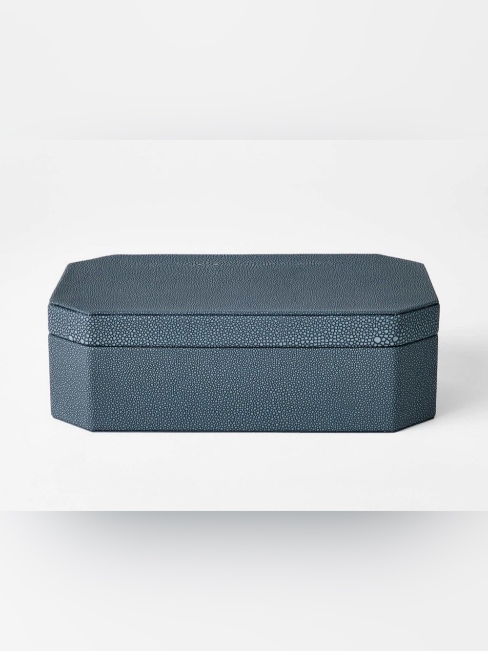 Studio McGee with Threshold 8" x 6" x 2.5" Faux Shagreen Box, Blue, Designed NWT